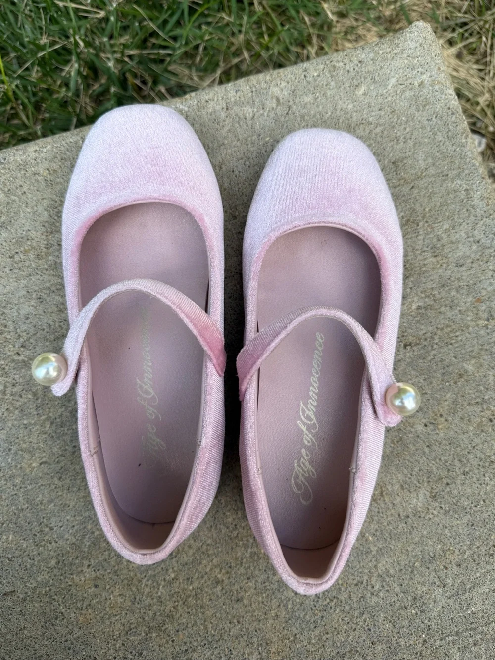 AOI Age of Innocence sz 29 GLORIA VELVET PINK FLATS